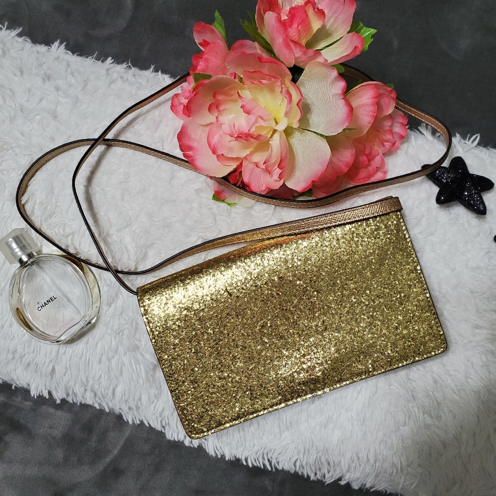 NwT COACH Gold Glitter Crossbody Party Bag